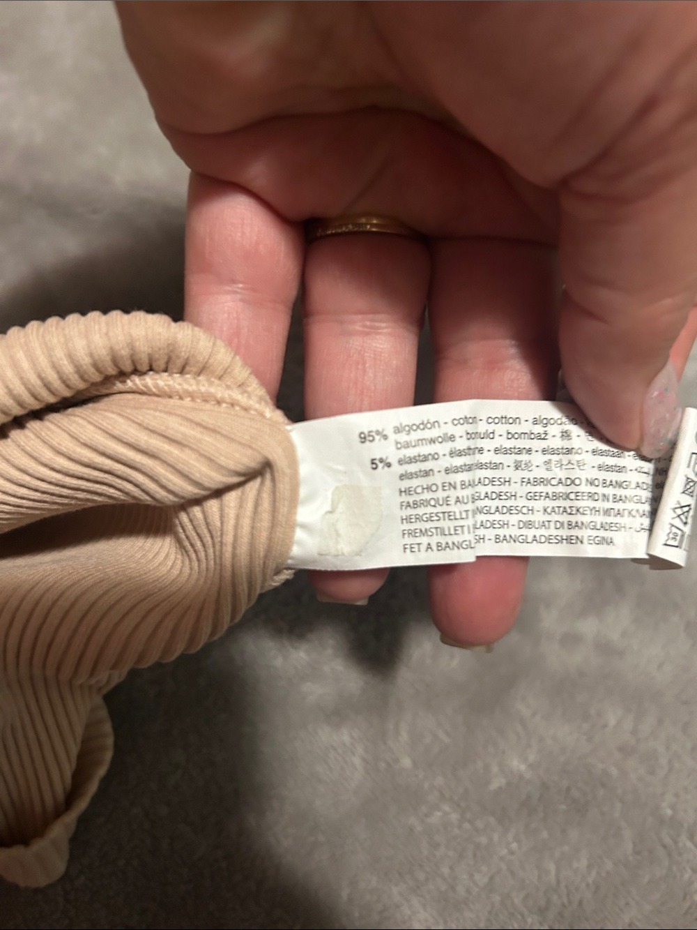Zara Ribbed Tank Top in Beige - Racerback - Picture 4 of 4